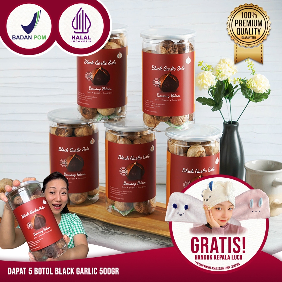 

5 BOTOL HSD Black Garlic Solo ( Bawang Hitam Tunggal) 500 Gr