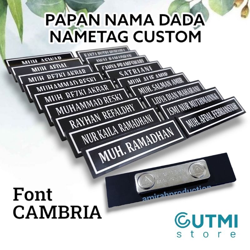 

Name Tag Magnet Papan Nama Dada Akrilik