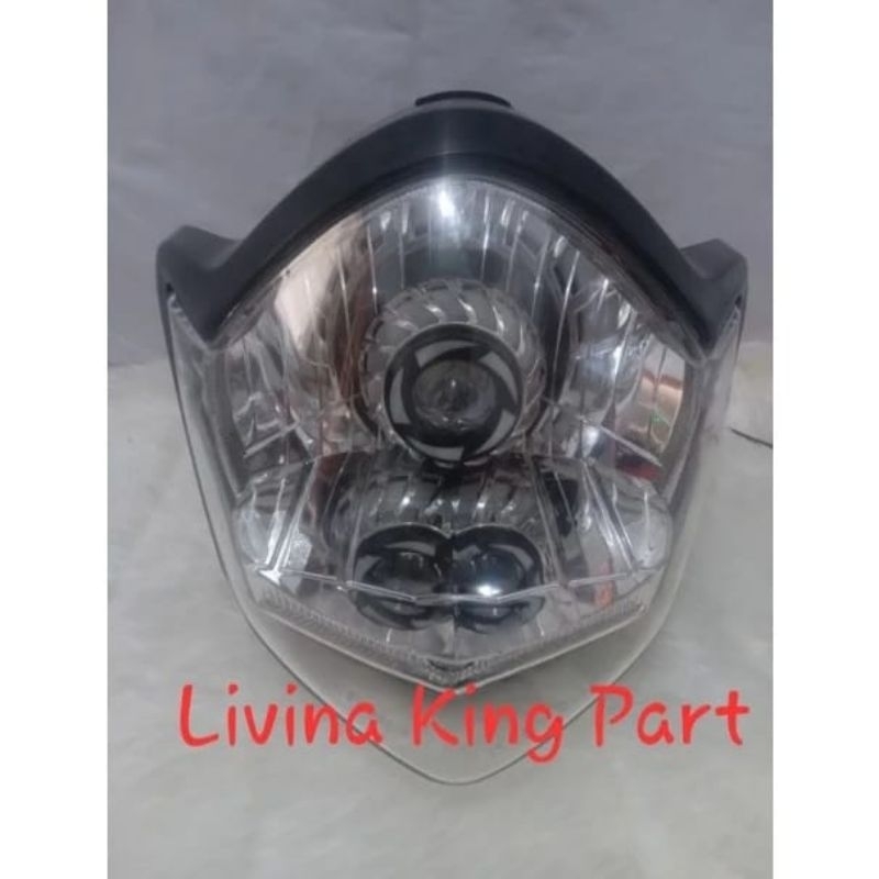 Vixion Old Custom Proji||Reflektor Lampu Depan Vixion Old Set Proji Mini Plus Sen