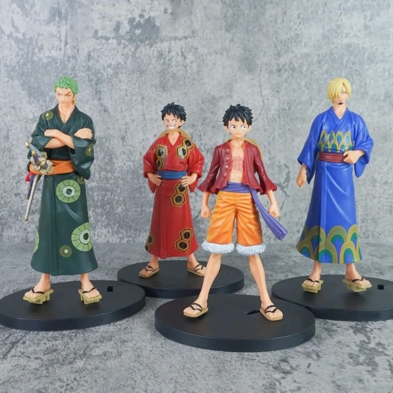 anime one piece wano sanji roronoa zoro luffy baju Kimono action figure