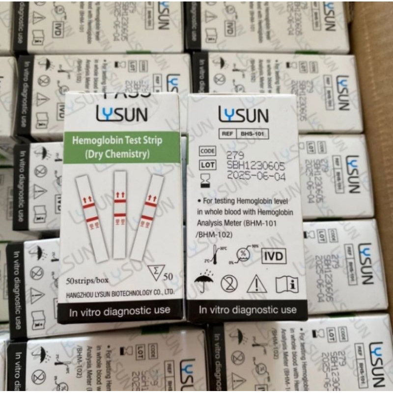 HEMOGLOBIN strip tes HB hemoglobin LYSUN isi 50