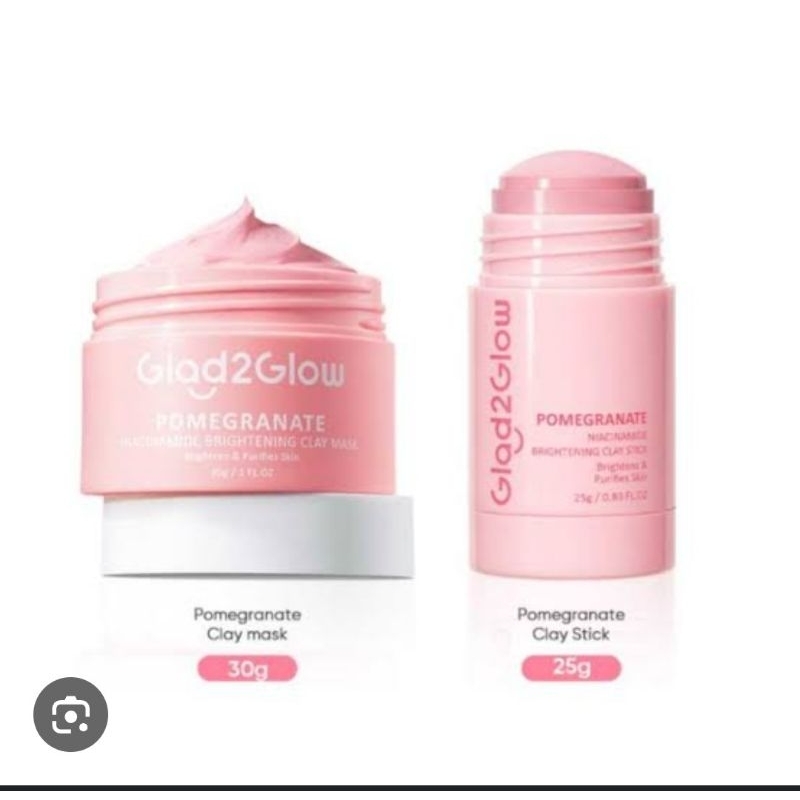 Glad2Glow Pomegranate Niacinamide Brightening Clay Mask | Clay Stick