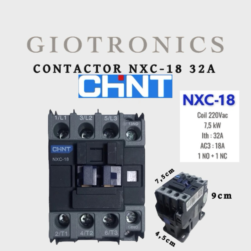 Contactor Chint Coil 220Vac / 220V NXC 18 / NXC 25 / NXC 32 KONTAKTOR