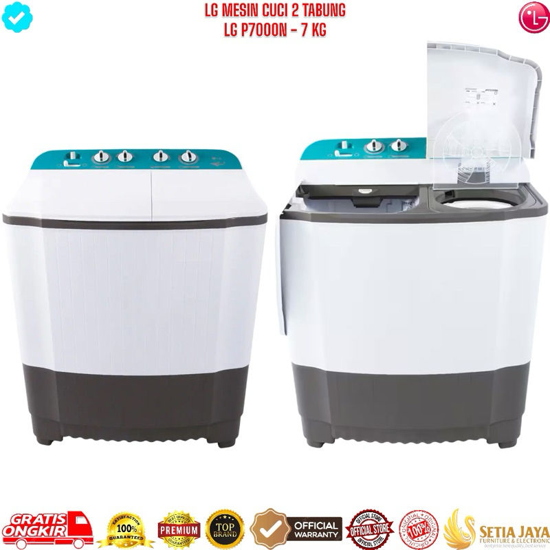 MESIN CUCI LG 2 TABUNG 7 KG - MESIN CUCI 2 TABUNG 7KG LG P7000N - MESIN CUCI LG 7 KG 2 TABUNG