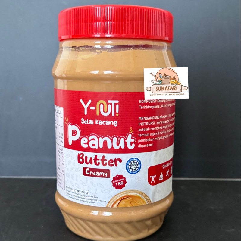 

Y-NUT Peanut Butter 1kg Creamy Y NUT Y-NUT! Selai Kacang filling Spread Jam oles