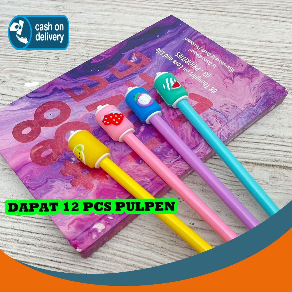 

SELUSIN (12 PCS) PULPEN GEL MINUMAN KALENG PGK-1440 DRINK JUICE STRAWBERRY WATERMELON MANGO PEN PENA BOLPEN BOLPOIN LUCU KARAKTER ANAK ALAT TULIS KANTOR SEKOLAH MURAH TERMURAH COD