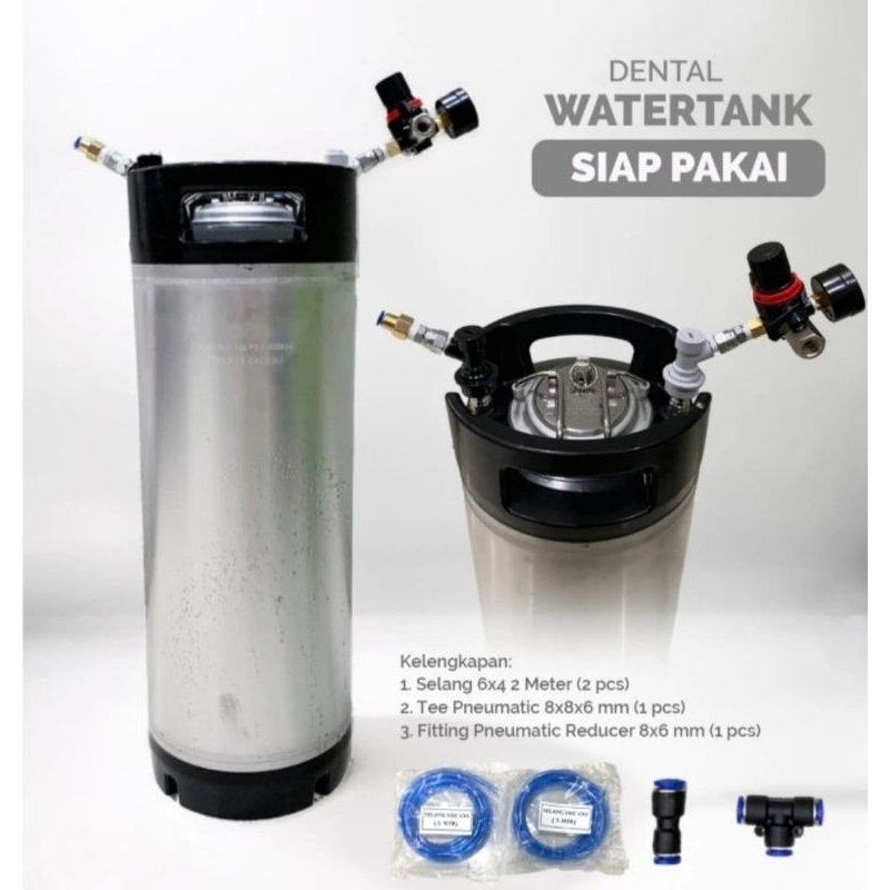 Tabung Air Dental Unit WATER TANK siap Pakai Lengkap 19 liter Kondisi Baru gress