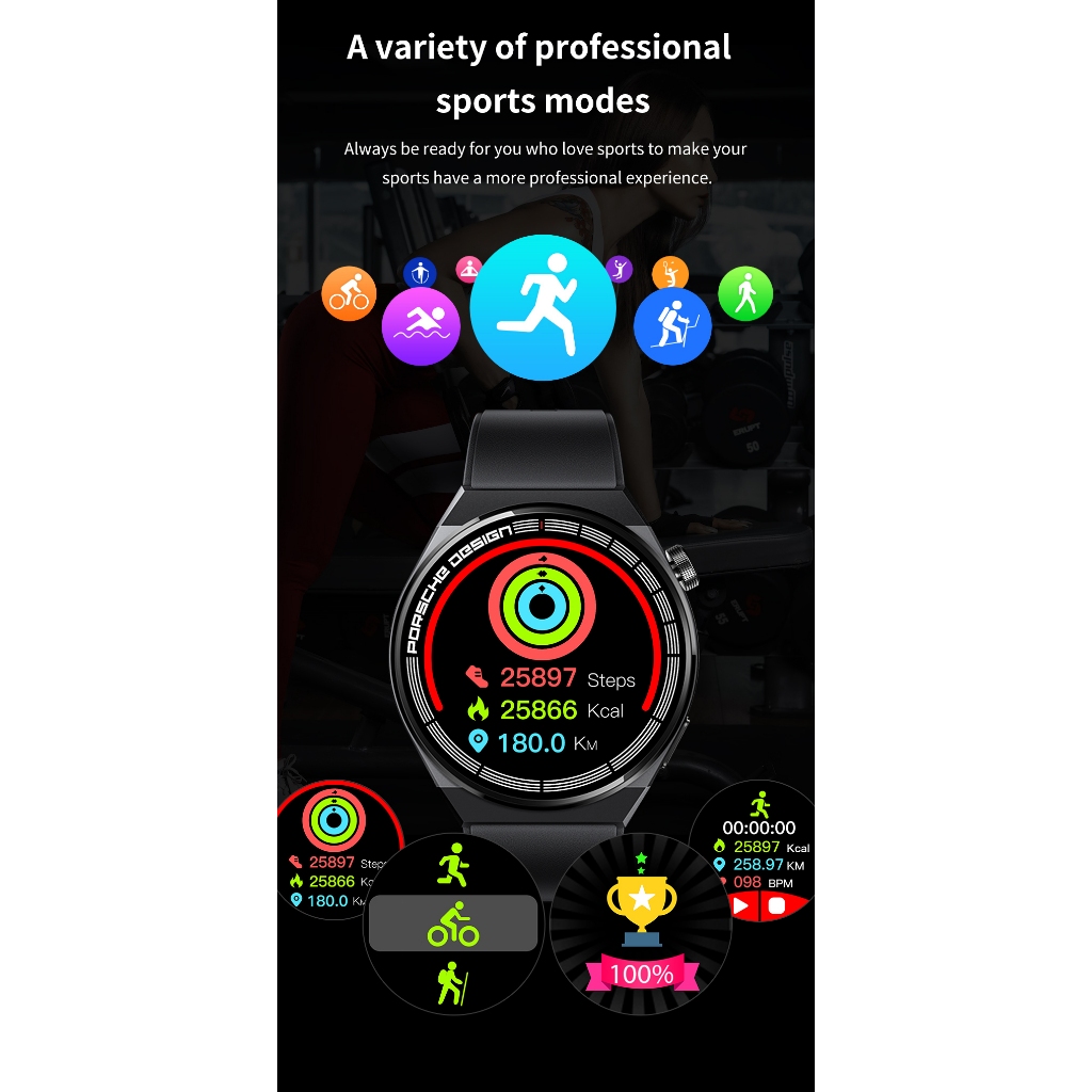 cuci gudang cod100%original samsung smartwatch gt8 porsche gps nfc smart watch 1.28 inch screen