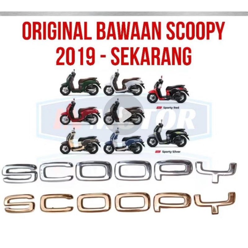 EMBLEM MOTOR SCOOPY GOLD DAN CHROME TAHUN 2019-2024 ORIGINAL