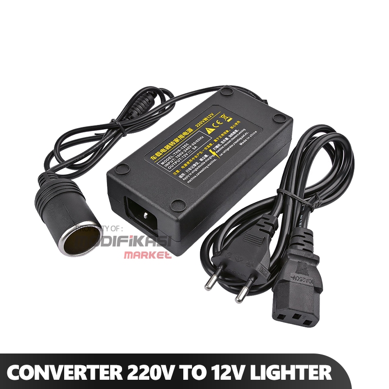ADAPTOR AC TO DC 12 VOLT LIGHTER SOCKET CONVERTER 220 VOLT KE 12 VOLT