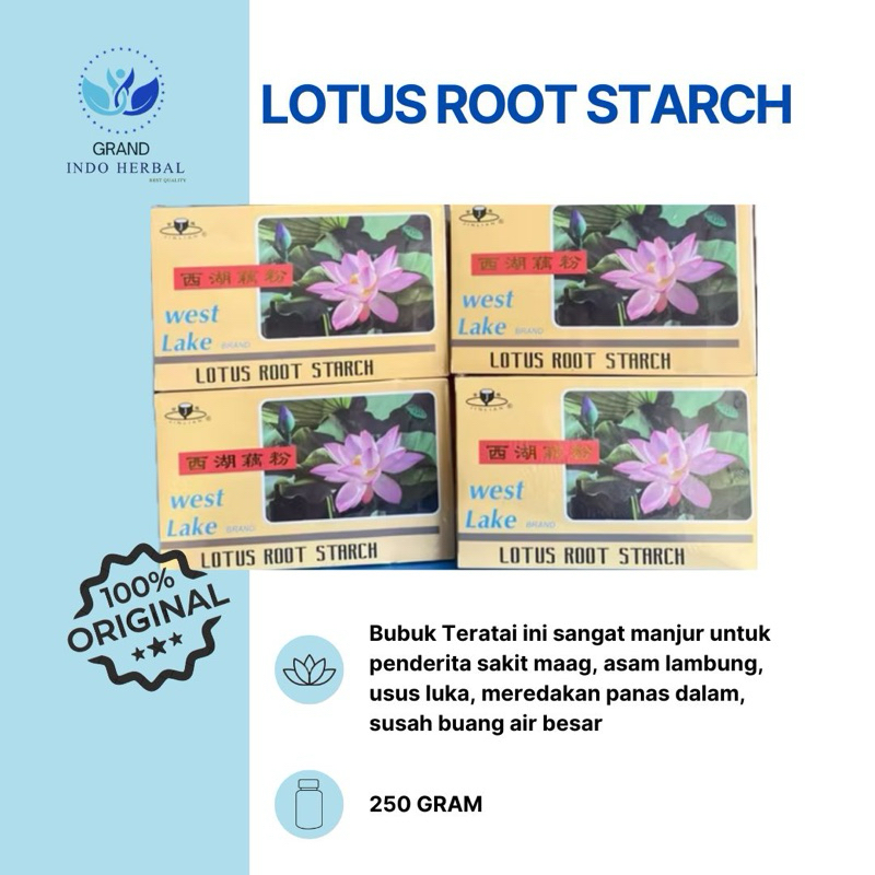 

1BOX LOTUS ROOT STARCH JINLIAN WEST LAKE 250G MINUMAN SERBUK PATI AKAR TERATAI GERD LIAN HUA FEN LIANHUAFEN