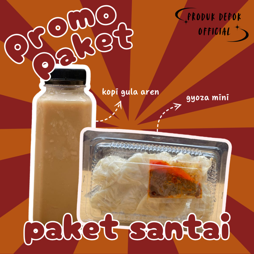 

PROMO PAKET SANTAI 10 PCS GYOZA MINI DAN 1 KOPI GULA AREN FALAQILA