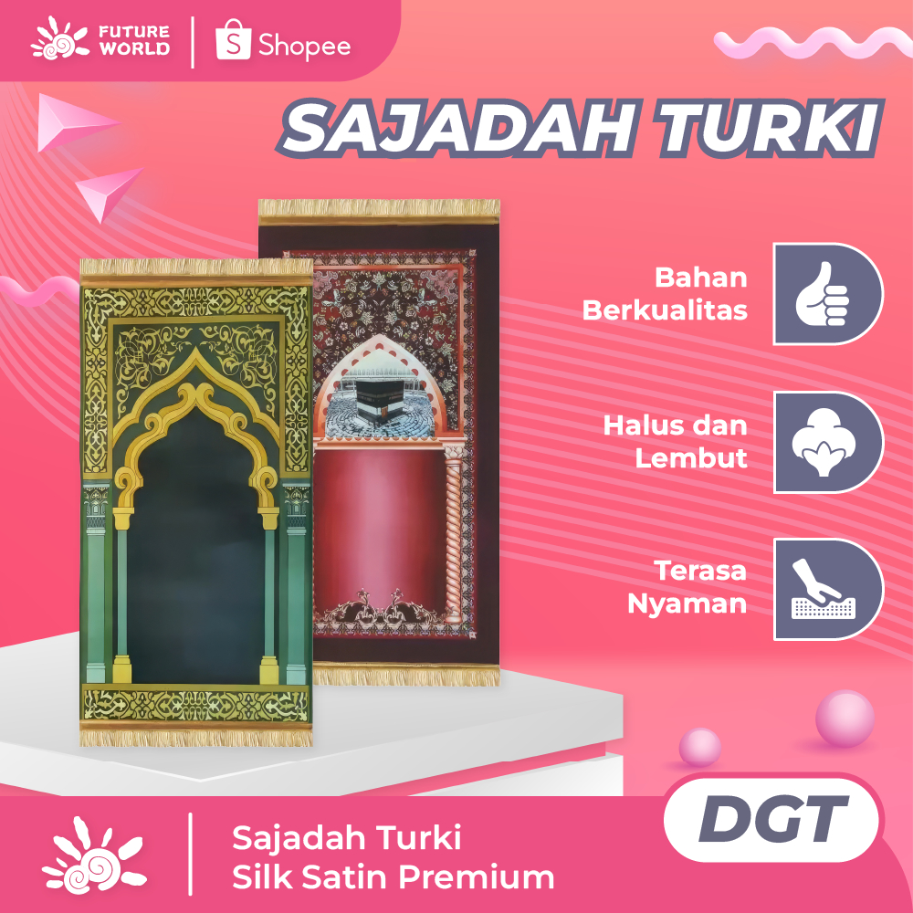 Futureworld Sajadah Tebal Turkey Bulu Termurah Ukuran 60X110CM Besar Bahan Beludru Peralatan Sholat 