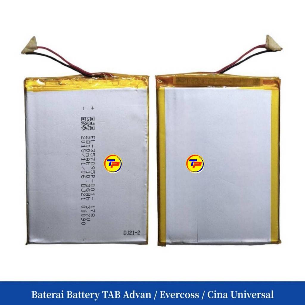 Baterai - Battery TAB Advan - Evercoss - Cina Universal 9 x 7 x 0.3 - 9.5 x 6.9 x 03