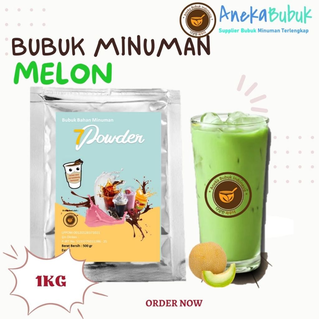 

Bubuk Minuman Melon 1kg - Bubuk Rasa Buag Melon Powder Drink 1kg