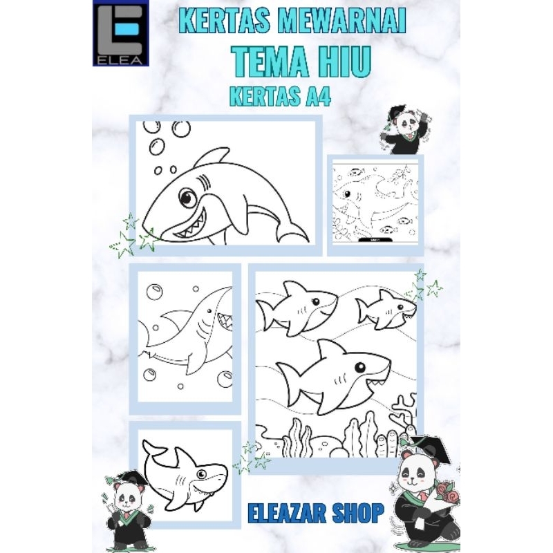 

Kertas Mewarnai Tema Hiu