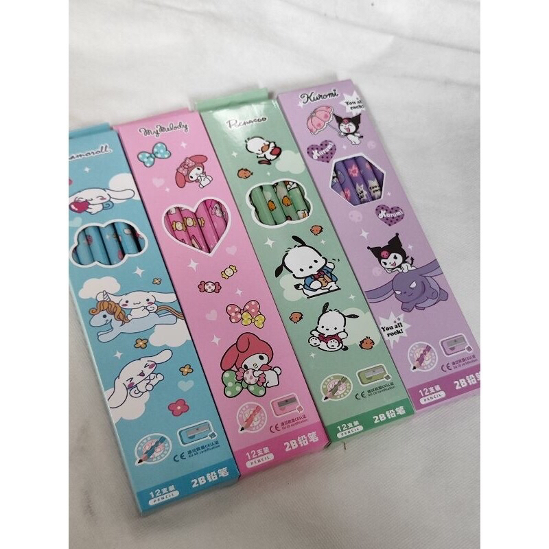 

Pensil 2B (12 Pcs ) Pensil Karakter Sanrio + Bonus Serutan Pensil Harga Grosir 1 pack isi 12 Pcs