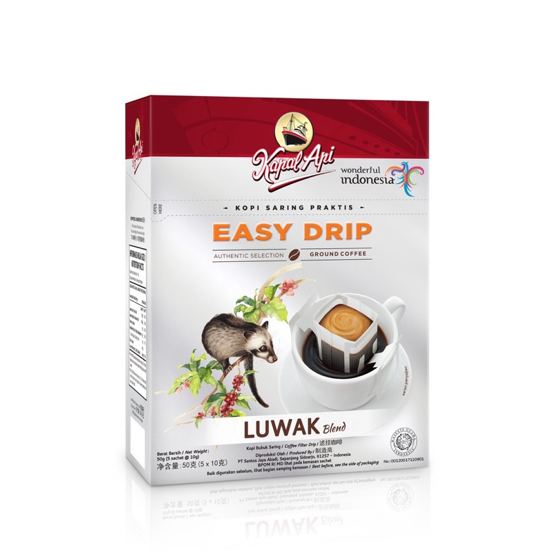 

Kapal Api Easy Drip Luwak - Kopi Drip Luwak (5x10gr)