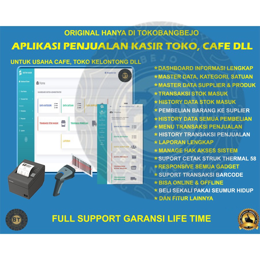 APLIKASI PENJUALAN KASIR POS INVENTORY TOKO KELONTONG TOKO HAPE DLL SEKALI BELI UNTUK BANYAK PC