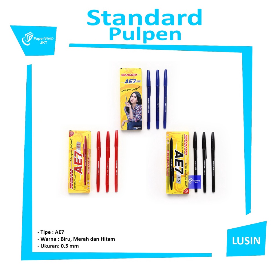 

ISTIMEWA STANDARD Pulpen Bolpen Ball Point AE7 5mm Pen Lusin