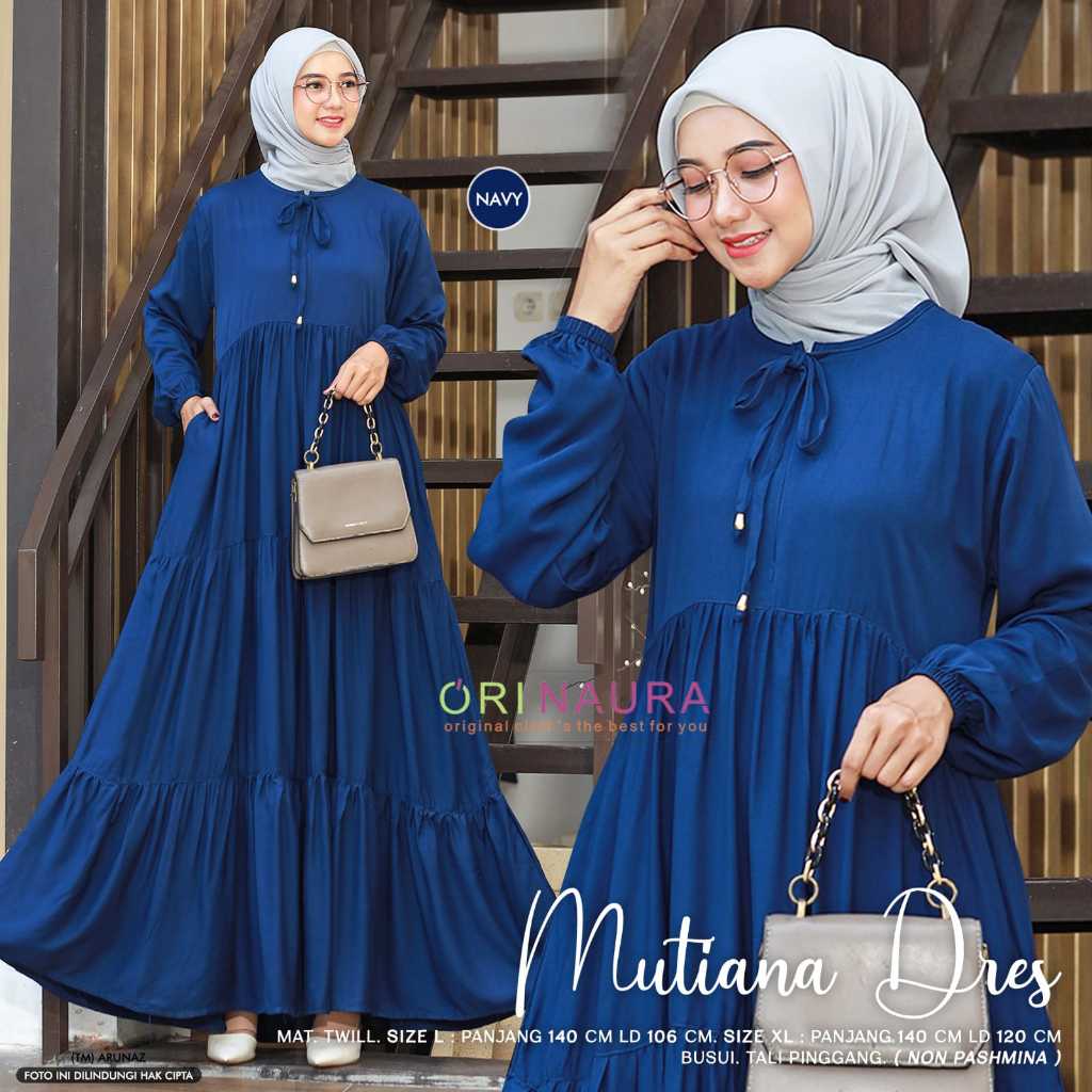 SARIMBIT Gamis Ibu dan anak Remaja Mutiana Couple bahan katun Rayon twill halus busui friendly by na