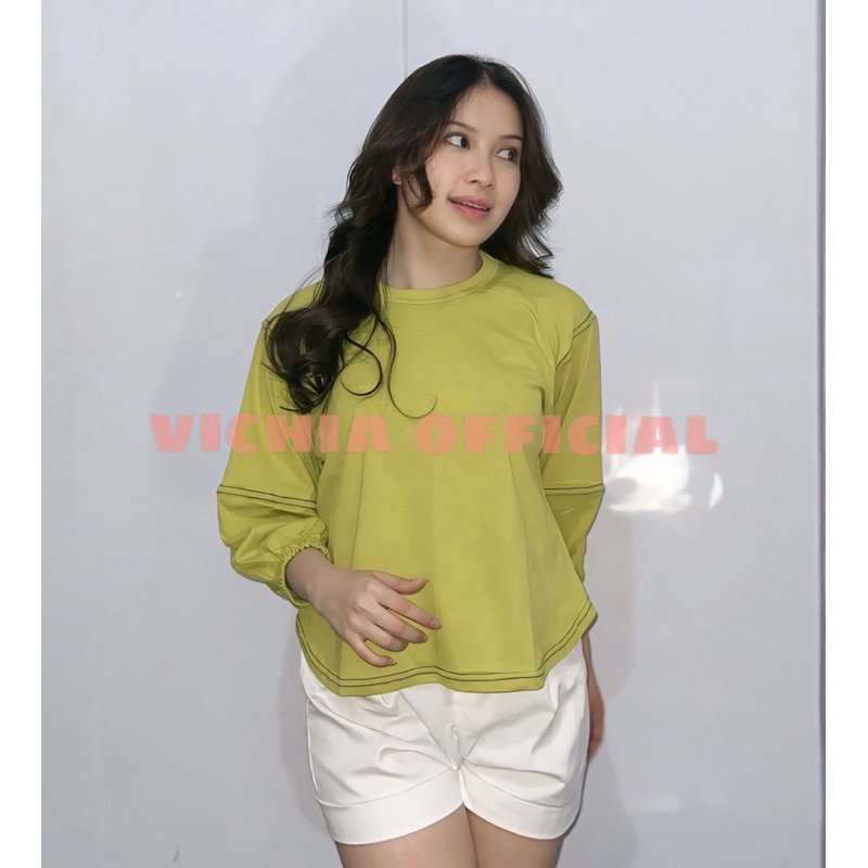VIICHIAA atasan lengan balon Alensha / blouse tangan balon / kaos wanita