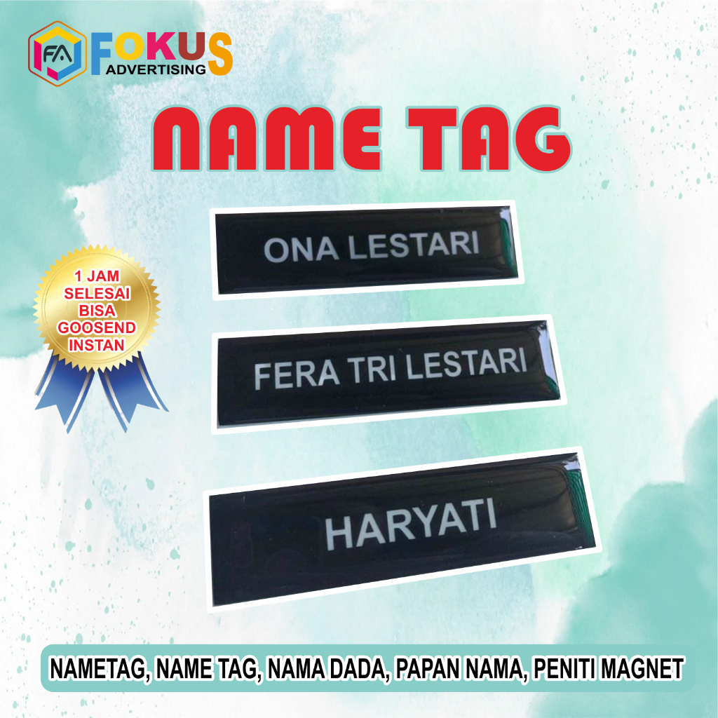 

Nametag / Name Tag / Nama Dada / Papan Nama / Papan Nama Custom