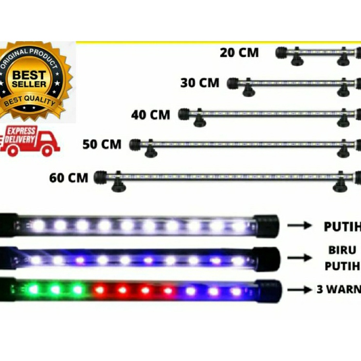 Obral Hemat  lampu celup aquarium 3cm lampu aquarium lampu LED T4 3 lampu aquascape lampu celup biru