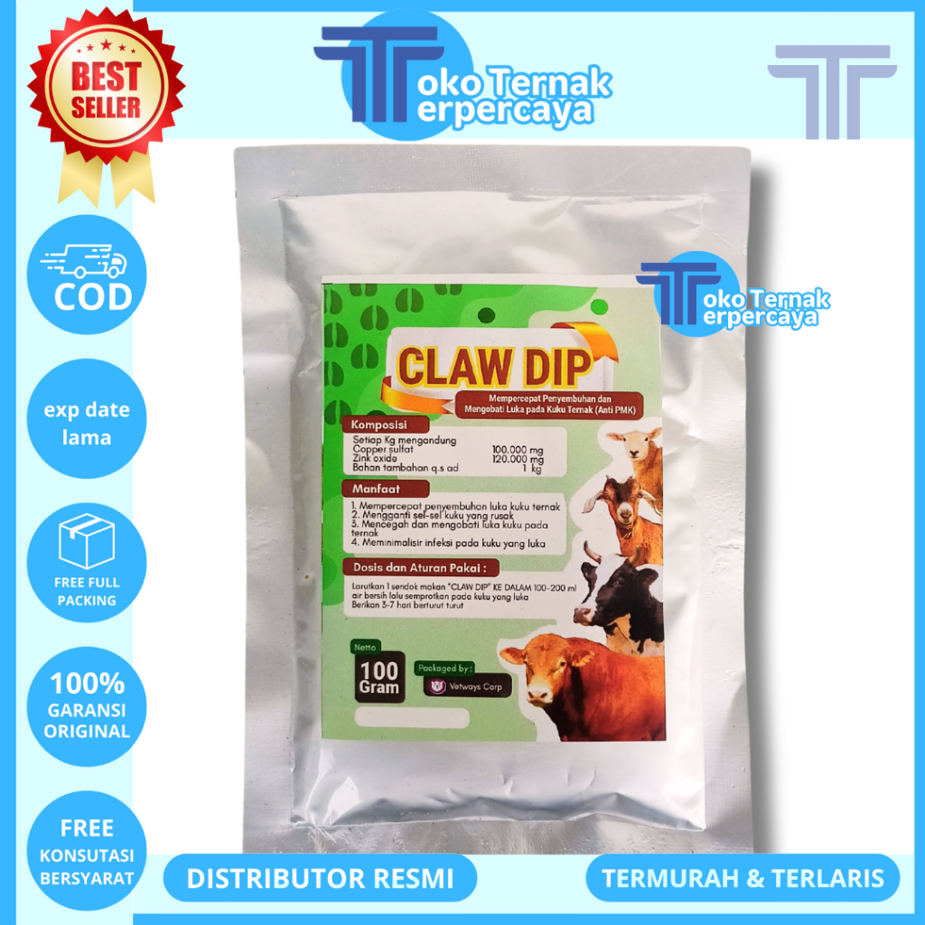 CLAW DIP 100 GRAM - Obat Kuku Sapi - Mengobati Luka Kuku Teracak & Kulit Sapi - Mencegah Infeksi Kuk