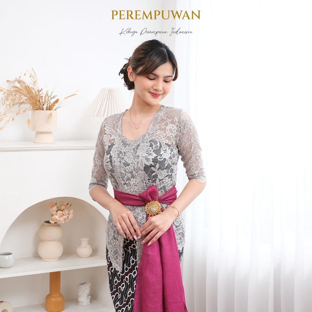 PEREMPUWAN Set Kebaya Bali Kutu baru Brokat Lengan Panjang Wisuda Kondangan Modern Baju Adat Wanita