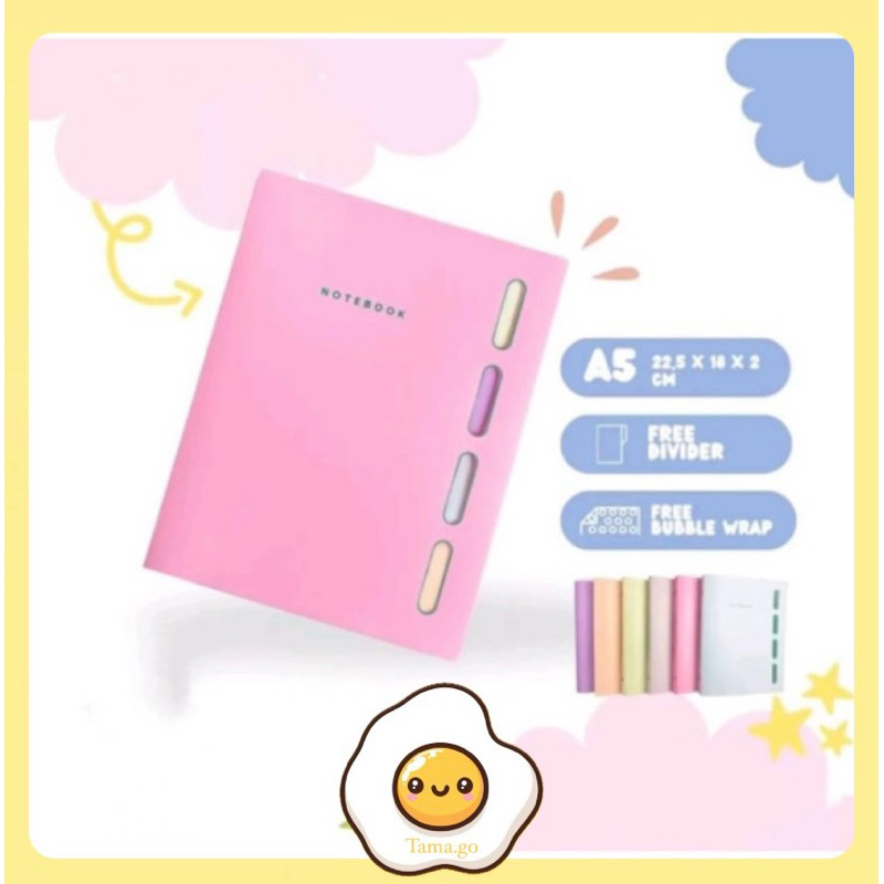 

Binder Note Buku Tulis Note Warna Pastel / Binder Notebook Warna Pastel Lucu / Binder Notebook A5 20 Lubang
