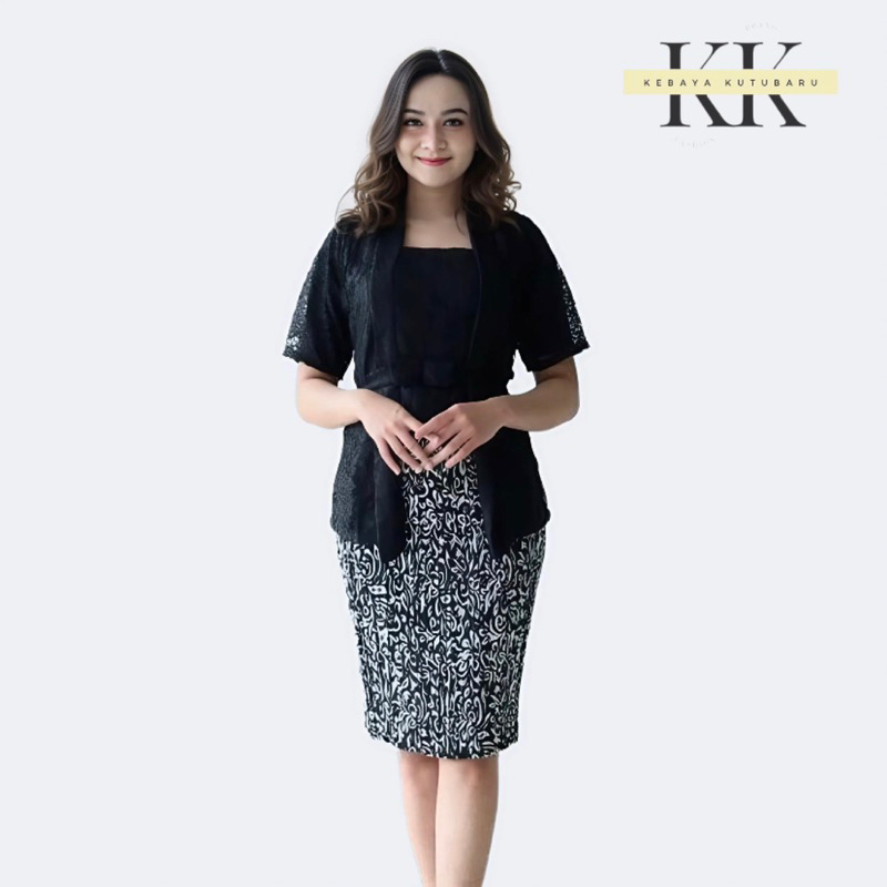 KK KEBAYA | Setelan kebaya kutubaru brokat pendek mix rok plisket pendek / set kebaya kutubaru moder