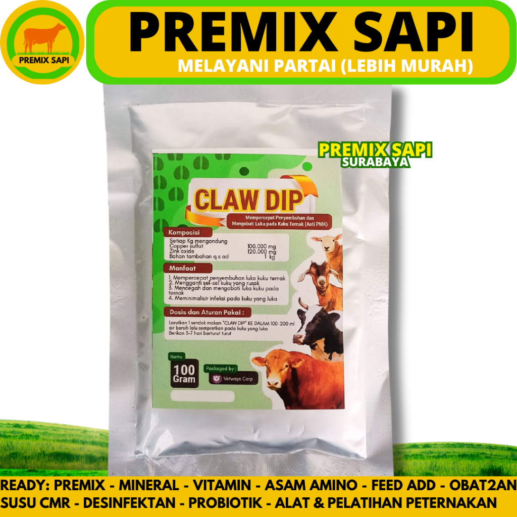 CLAW DIP 100 GRAM - Obat Kuku Sapi - Mengobati Luka Kuku Teracak & Kulit Sapi - Mencegah Infeksi Kuk
