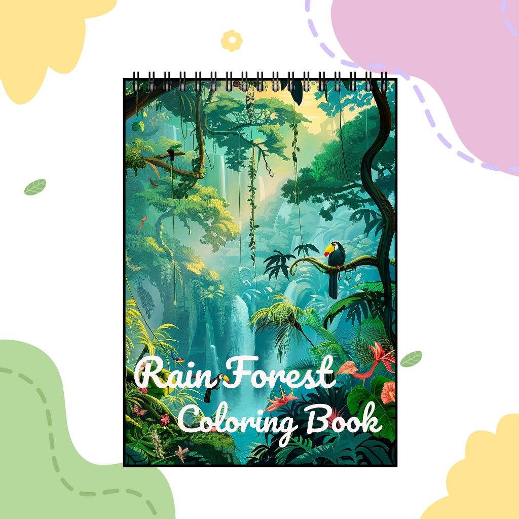 

Rainforest Coloring Book Adult / Buku Mewarnai Dewasa Buku Sketsa Tebal 200gsm