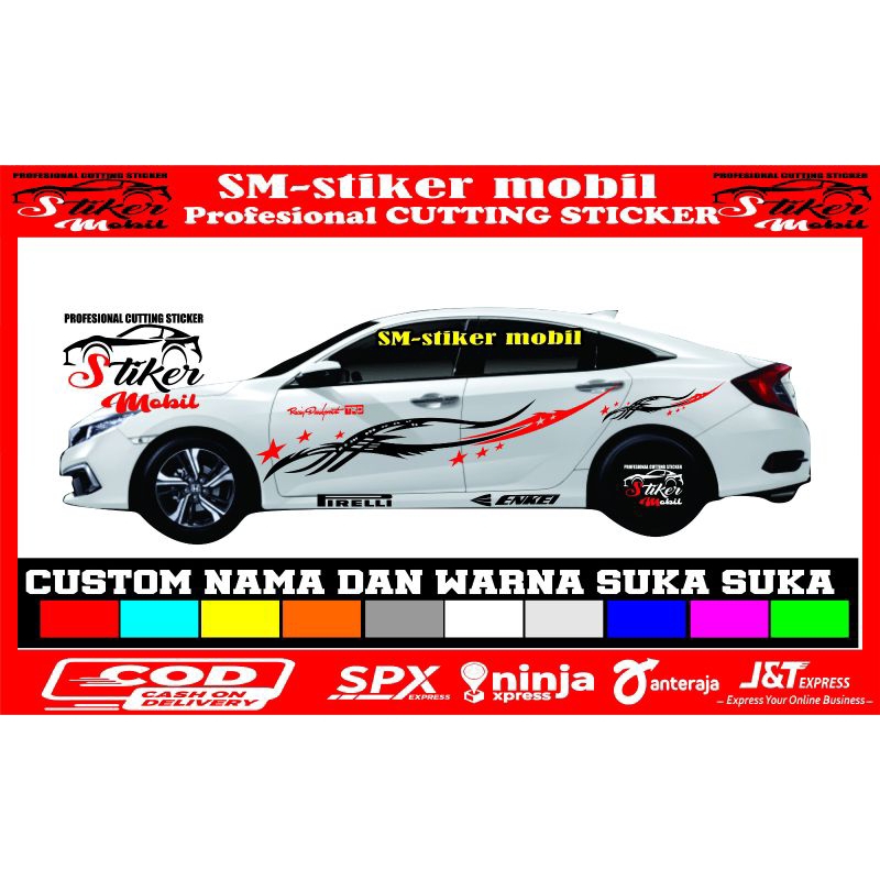 stiker mobil sedan vios civic corona corolla dll stiker cutting stiker universal stiker variasi spor