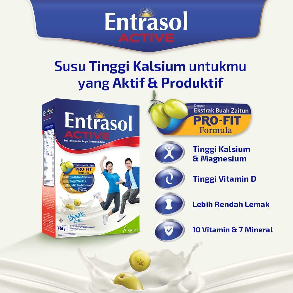 

Entrasol Active 340 gr - Tinggi Kalsium - Untuk Usia 19 Tahun Keatas - Jaga Kepadatan Tulang dan Gigi