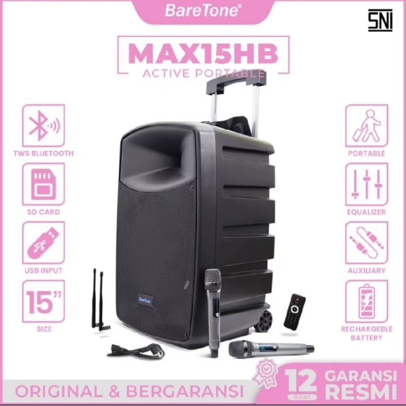 speaker portabel baretone MAX15HB TYPE15INCH
