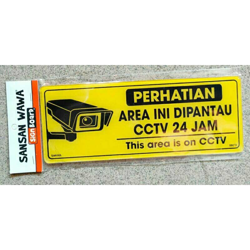 

sign board sign label acrylic akrilik papan petunjuk CCTV 24 jam