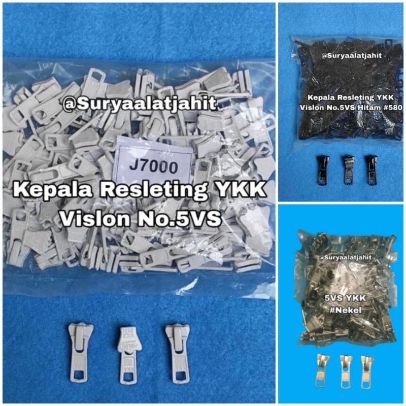 kepala Resleting 5 VS Vislon YKK Slider DA =rp.198.500/100pcs