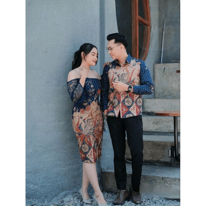 baju couple dress kemeja batik model pesta kondangan