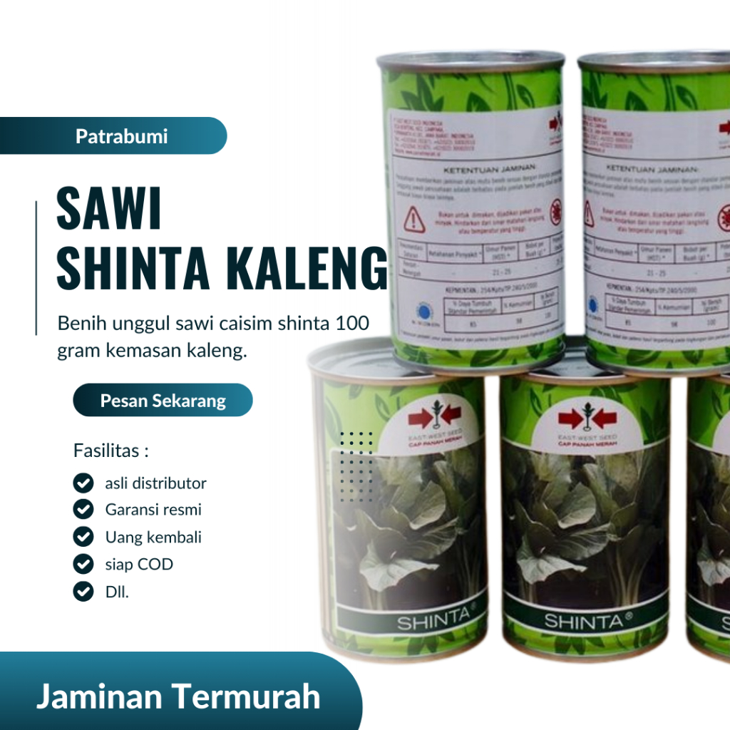 BENIH SAWI CAISIM SHINTA 100 GRAM KALENG CAP PANAH MERAH