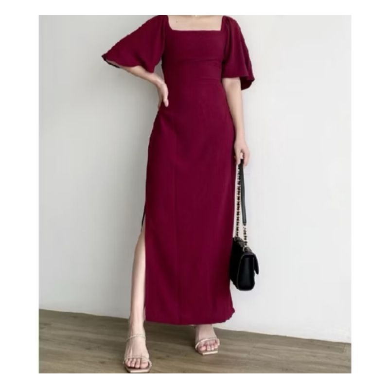 Dress Sabrina Nadira Korea Jumbo//bahan satin size S-XXXXL