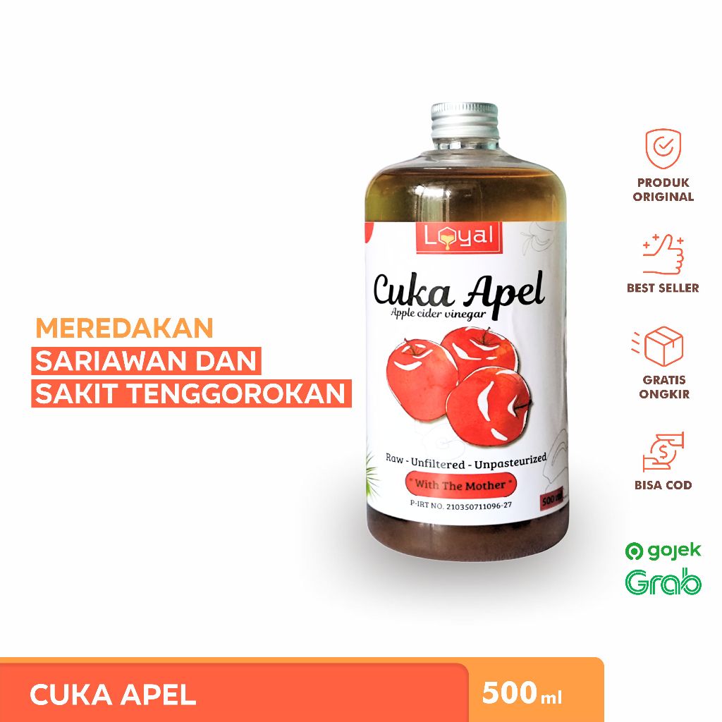

LOYAL Cuka Apel / Apple Cider Vinegar With The Mother 500ml & 300ml