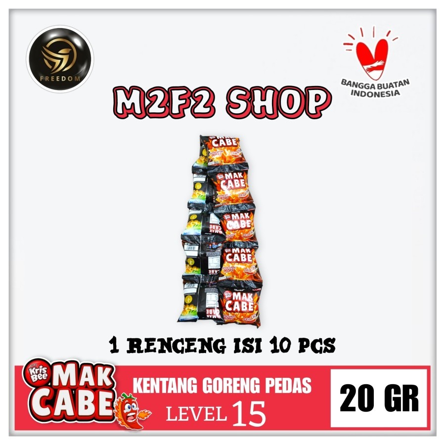 

Krisbee Mak Cabe Keripik Kentang Goreng Pedas Level 15 Sachet - 20 gr (Kemasan 1 Renceng)