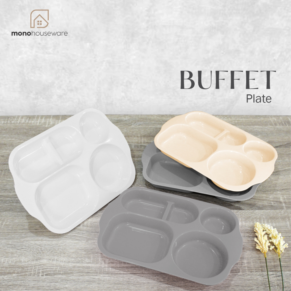 [ MONO ] BUFFET PLATE/ PIRING PRASMANAN/ PIRING MAKAN/ PIRING PLASTIK/ PIRING AESTHETIC