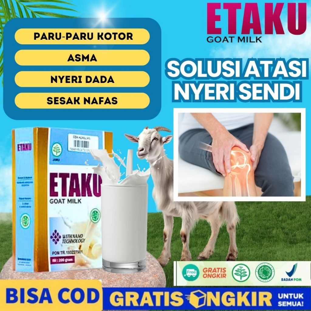 

Susu Untuk Nyeri Sendi Patah Tulang Retak Keropos Asam Urat Rematik - Etaku Susu Kambing Etawa Asli Original 1 Box