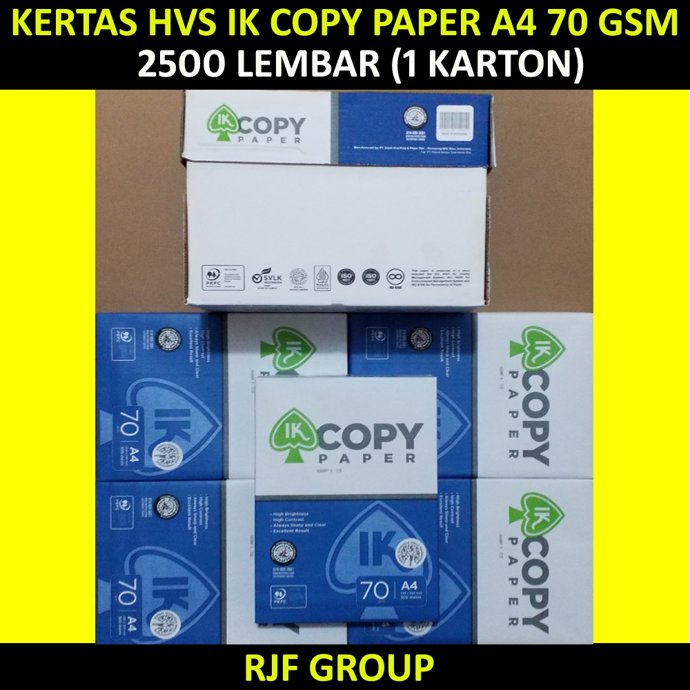 

IK COPY PAPER A4 70 GSM 2500 LEMBAR (1 KARTON)