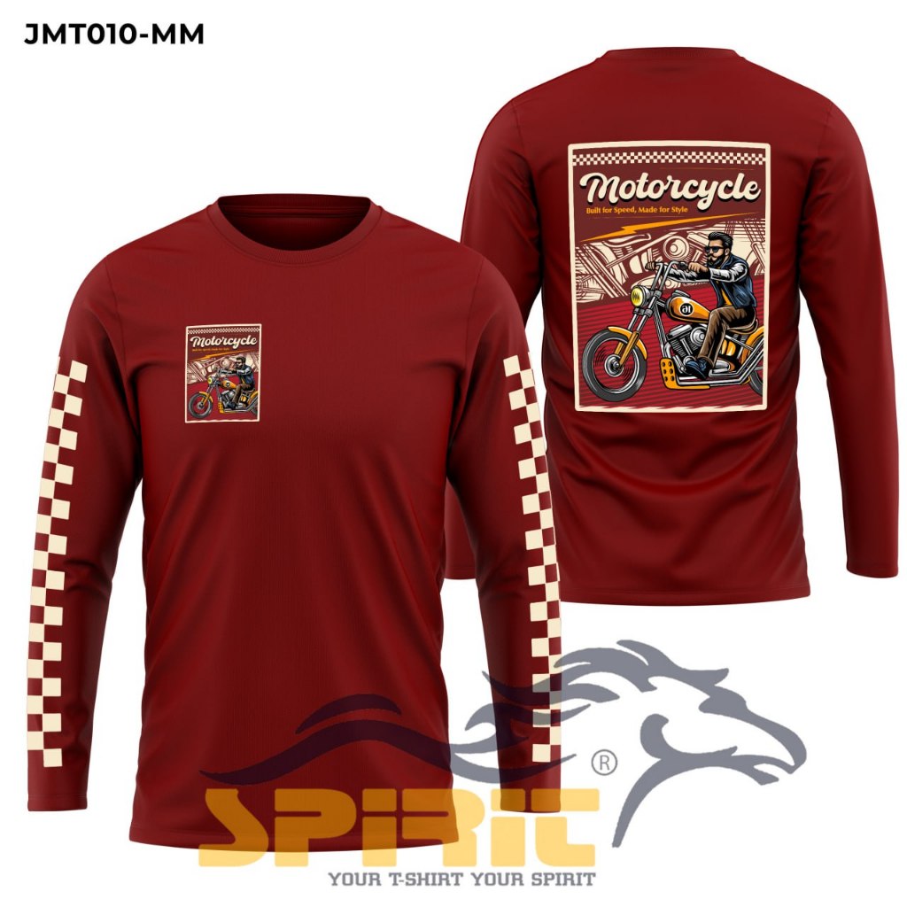 T Shirt Motorcycle Kaos Pria Motor Riding Touring Lengan Panjang Baju Otomotif Club Motor Custom Kla