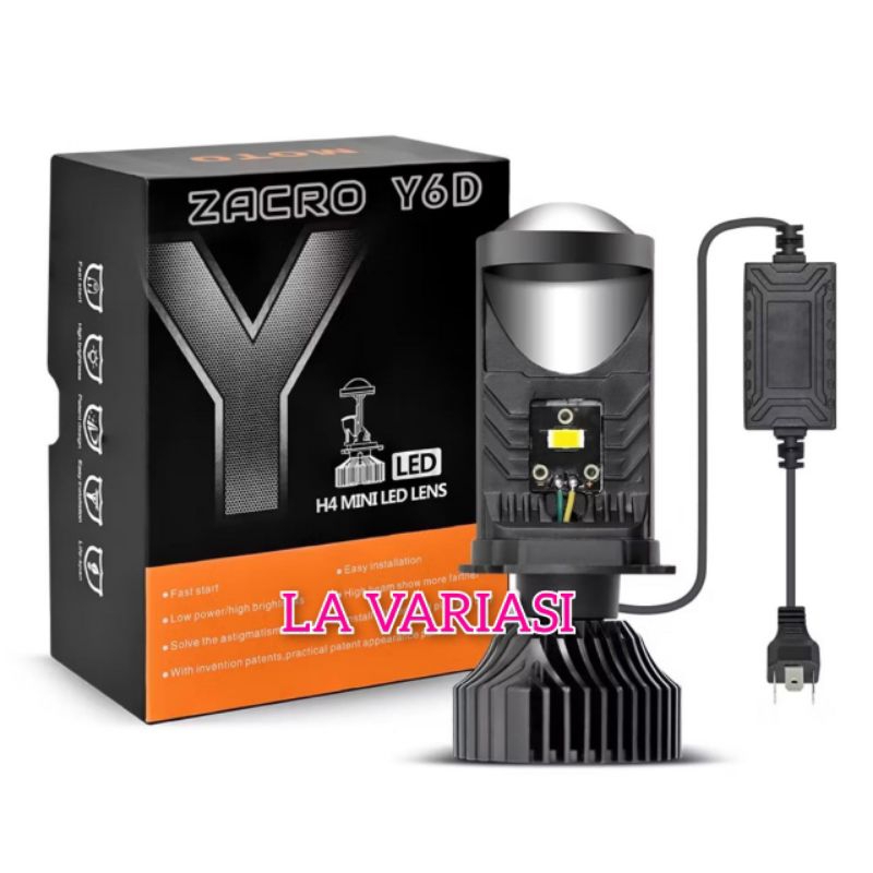 Sepasang Lampu Led Mobil Motor Mini Projector Projie Y6D H4 50W Super Terang