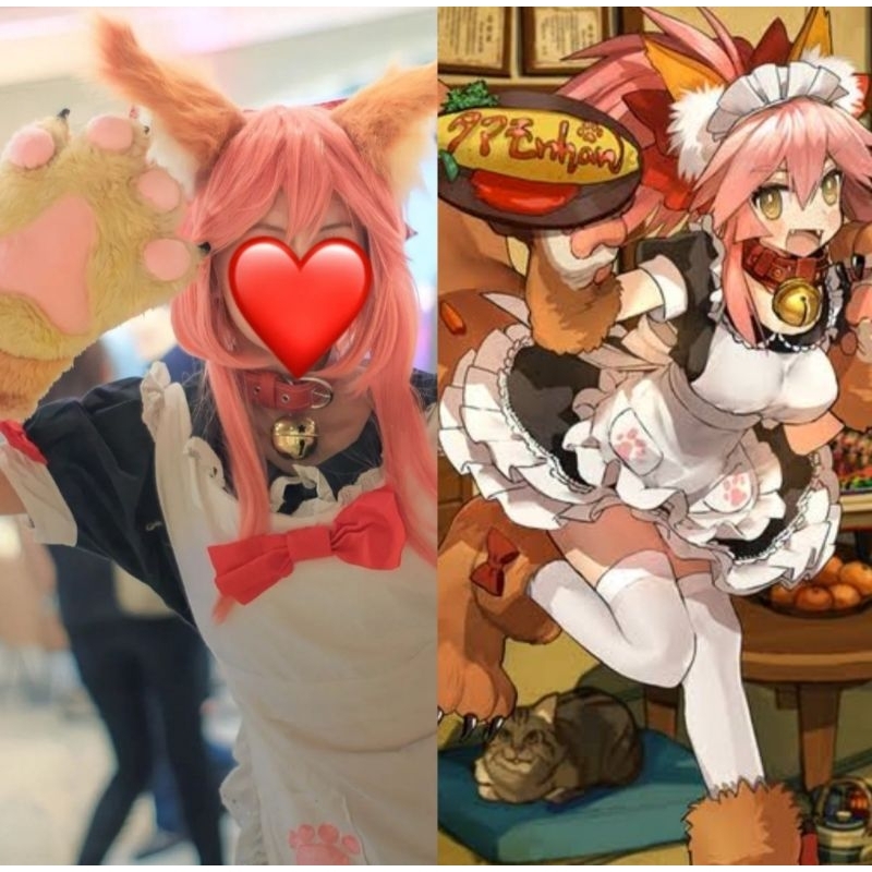 [PRELOVED] Fullset Tamamo Cat Maid FGO Cosplay Costume